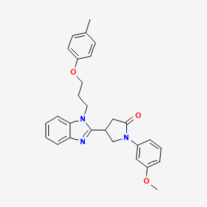 molecular formula C28H29N3O3 B2559541 1-(3-methoxyphenyl)-4-(1-(3-(p-tolyloxy)propyl)-1H-benzo[d]imidazol-2-yl)pyrrolidin-2-one CAS No. 844463-34-9