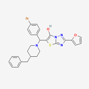molecular formula C27H25BrN4O2S B2559547 5-((4-Benzylpiperidin-1-yl)(4-bromophenyl)methyl)-2-(furan-2-yl)thiazolo[3,2-b][1,2,4]triazol-6-ol CAS No. 898465-48-0