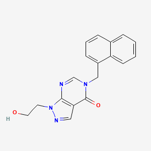 molecular formula C18H16N4O2 B2559548 1-(2-Hydroxyethyl)-5-(naphthalen-1-ylmethyl)pyrazolo[3,4-d]pyrimidin-4-one CAS No. 899971-57-4