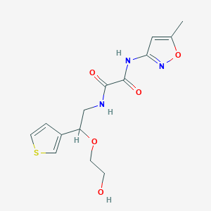 molecular formula C14H17N3O5S B2559552 N1-(2-(2-hydroxyethoxy)-2-(thiophen-3-yl)ethyl)-N2-(5-methylisoxazol-3-yl)oxalamide CAS No. 2034305-08-1