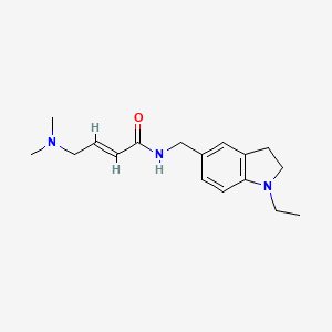 molecular formula C17H25N3O B2559557 (E)-4-(Dimethylamino)-N-[(1-ethyl-2,3-dihydroindol-5-yl)methyl]but-2-enamide CAS No. 2411324-68-8