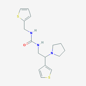 molecular formula C16H21N3OS2 B2559559 1-(2-(吡咯烷-1-基)-2-(噻吩-3-基)乙基)-3-(噻吩-2-基甲基)脲 CAS No. 1170157-24-0