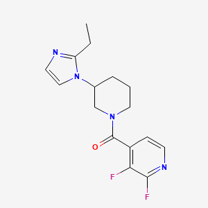 molecular formula C16H18F2N4O B2559562 4-[3-(2-ethyl-1H-imidazol-1-yl)piperidine-1-carbonyl]-2,3-difluoropyridine CAS No. 1798700-65-8