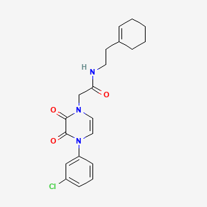 molecular formula C20H22ClN3O3 B2559564 2-(4-(3-chlorophenyl)-2,3-dioxo-3,4-dihydropyrazin-1(2H)-yl)-N-(2-(cyclohex-1-en-1-yl)ethyl)acetamide CAS No. 1421526-13-7