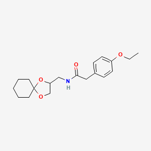 molecular formula C19H27NO4 B2559567 N-(1,4-dioxaspiro[4.5]decan-2-ylmethyl)-2-(4-ethoxyphenyl)acetamide CAS No. 923113-74-0