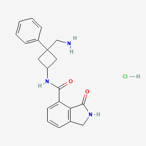 molecular formula C20H22ClN3O2 B2559568 N-[3-(Aminomethyl)-3-phenylcyclobutyl]-3-oxo-1,2-dihydroisoindole-4-carboxamide;hydrochloride CAS No. 2418734-18-4