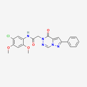 molecular formula C21H18ClN5O4 B2559569 N-(5-chloro-2,4-dimethoxyphenyl)-2-(4-oxo-2-phenylpyrazolo[1,5-d][1,2,4]triazin-5(4H)-yl)acetamide CAS No. 1021078-89-6
