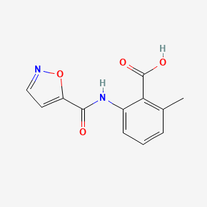 molecular formula C12H10N2O4 B2559582 Benzoic acid, 2-[(5-isoxazolylcarbonyl)amino]-6-methyl- (9CI) CAS No. 696642-44-1