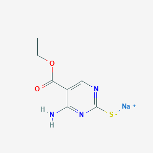 molecular formula C7H8N3NaO2S B2559588 Sodium [4-amino-5-(ethoxycarbonyl)pyrimidin-2-yl]sulfanide CAS No. 942-16-5