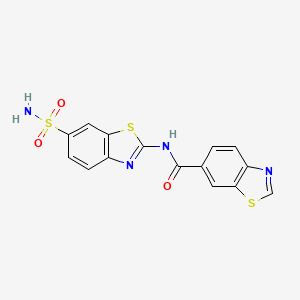 molecular formula C15H10N4O3S3 B2559589 N-(6-sulfamoyl-1,3-benzothiazol-2-yl)-1,3-benzothiazole-6-carboxamide CAS No. 681166-79-0
