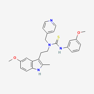 B2559610 1-[2-(5-methoxy-2-methyl-1H-indol-3-yl)ethyl]-3-(3-methoxyphenyl)-1-(pyridin-4-ylmethyl)thiourea CAS No. 850934-71-3