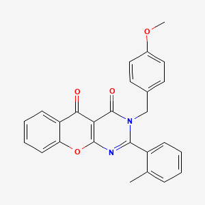 molecular formula C26H20N2O4 B2559612 3-(4-methoxybenzyl)-2-(o-tolyl)-3H-chromeno[2,3-d]pyrimidine-4,5-dione CAS No. 896805-10-0