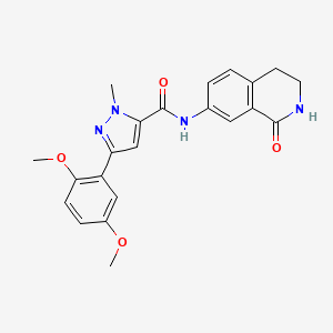 molecular formula C22H22N4O4 B2559617 3-(2,5-dimethoxyphenyl)-1-methyl-N-(1-oxo-1,2,3,4-tetrahydroisoquinolin-7-yl)-1H-pyrazole-5-carboxamide CAS No. 1396637-89-0