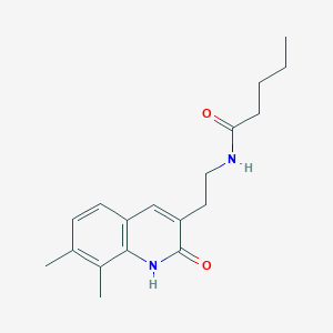 molecular formula C18H24N2O2 B2559628 N-(2-(7,8-dimethyl-2-oxo-1,2-dihydroquinolin-3-yl)ethyl)pentanamide CAS No. 851407-43-7