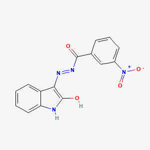 molecular formula C15H10N4O4 B2559629 3-nitro-N'-(2-oxo-1,2-dihydro-3H-indol-3-ylidene)benzohydrazide CAS No. 202207-20-3