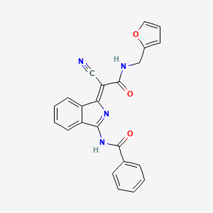 B2559633 (Z)-N-(1-(1-cyano-2-((furan-2-ylmethyl)amino)-2-oxoethylidene)-1H-isoindol-3-yl)benzamide CAS No. 885184-14-5