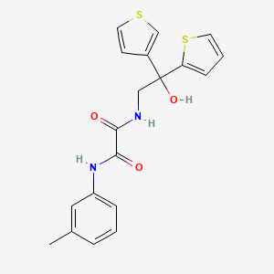 molecular formula C19H18N2O3S2 B2559635 N-[2-hydroxy-2-(thiophen-2-yl)-2-(thiophen-3-yl)ethyl]-N'-(3-methylphenyl)ethanediamide CAS No. 2034483-36-6