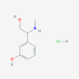 molecular formula C9H14ClNO2 B2559641 3-[2-Hydroxy-1-(methylamino)ethyl]phenol;hydrochloride CAS No. 1184270-78-7
