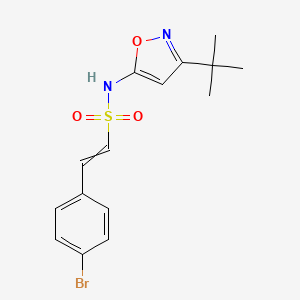 molecular formula C15H17BrN2O3S B2559704 2-(4-bromophenyl)-N-(3-tert-butyl-1,2-oxazol-5-yl)ethene-1-sulfonamide CAS No. 1376437-68-1