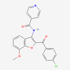 molecular formula C22H15ClN2O4 B2559718 N-[2-(4-chlorobenzoyl)-7-methoxy-1-benzofuran-3-yl]pyridine-4-carboxamide CAS No. 929429-20-9