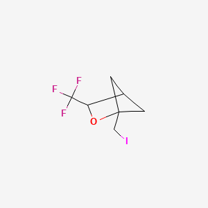 molecular formula C7H8F3IO B2559732 1-(Iodomethyl)-3-(trifluoromethyl)-2-oxabicyclo[2.1.1]hexane CAS No. 2411198-73-5