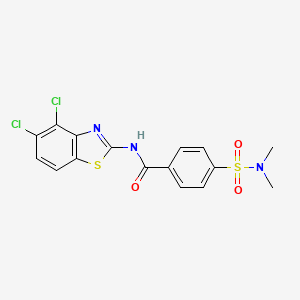 molecular formula C16H13Cl2N3O3S2 B2559740 N-(4,5-dichloro-1,3-benzothiazol-2-yl)-4-(dimethylsulfamoyl)benzamide CAS No. 862807-32-7