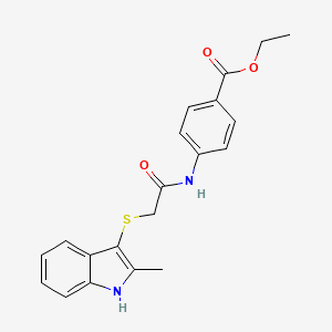 ethyl 4-(2-((2-methyl-1H-indol-3-yl)thio)acetamido)benzoate