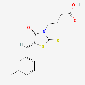 4-[(5Z)-5-[(3-methylphenyl)methylidene]-4-oxo-2-sulfanylidene-1,3-thiazolidin-3-yl]butanoic acid