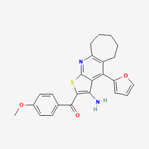 (3-amino-4-(furan-2-yl)-6,7,8,9-tetrahydro-5H-cyclohepta[b]thieno[3,2-e]pyridin-2-yl)(4-methoxyphenyl)methanone