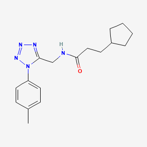 3-cyclopentyl-N-((1-(p-tolyl)-1H-tetrazol-5-yl)methyl)propanamide
