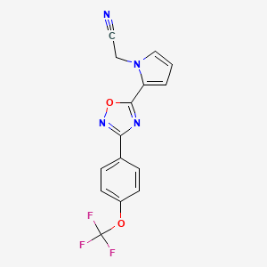 2-(2-(3-(4-(trifluoromethoxy)phenyl)-1,2,4-oxadiazol-5-yl)-1H-pyrrol-1-yl)acetonitrile