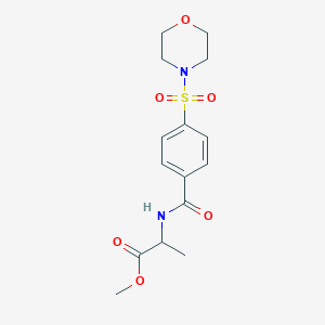 molecular formula C15H20N2O6S B2559800 Methyl 2-(4-(morpholinosulfonyl)benzamido)propanoate CAS No. 474092-54-1