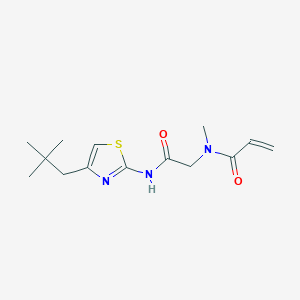 molecular formula C14H21N3O2S B2559807 N-[2-[[4-(2,2-Dimethylpropyl)-1,3-thiazol-2-yl]amino]-2-oxoethyl]-N-methylprop-2-enamide CAS No. 2361727-88-8