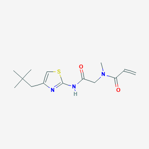 N-[2-[[4-(2,2-Dimethylpropyl)-1,3-thiazol-2-yl]amino]-2-oxoethyl]-N-methylprop-2-enamide