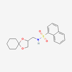 molecular formula C19H23NO4S B2559819 N-(1,4-dioxaspiro[4.5]decan-2-ylmethyl)naphthalene-1-sulfonamide CAS No. 941959-26-8