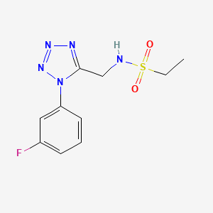 molecular formula C10H12FN5O2S B2559893 N-((1-(3-fluorophenyl)-1H-tetrazol-5-yl)methyl)ethanesulfonamide CAS No. 921124-49-4