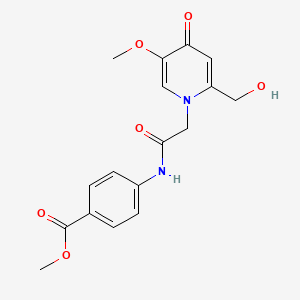 molecular formula C17H18N2O6 B2559935 methyl 4-(2-(2-(hydroxymethyl)-5-methoxy-4-oxopyridin-1(4H)-yl)acetamido)benzoate CAS No. 941916-23-0