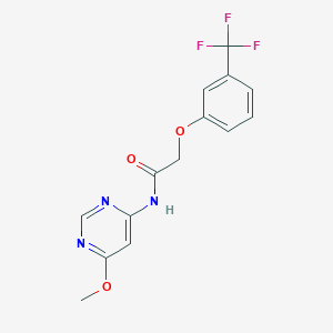 molecular formula C14H12F3N3O3 B2559965 N-(6-methoxypyrimidin-4-yl)-2-[3-(trifluoromethyl)phenoxy]acetamide CAS No. 1396706-98-1