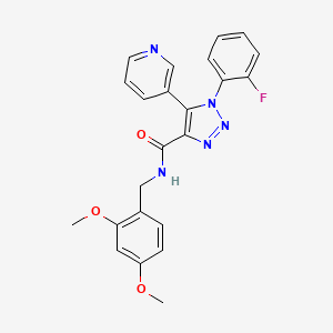 molecular formula C23H20FN5O3 B2559997 N-[(2,4-dimethoxyphenyl)methyl]-1-(2-fluorophenyl)-5-(pyridin-3-yl)-1H-1,2,3-triazole-4-carboxamide CAS No. 1251597-59-7