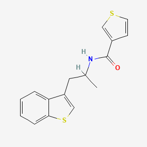 molecular formula C16H15NOS2 B2560006 N-[1-(1-benzothiophen-3-yl)propan-2-yl]thiophene-3-carboxamide CAS No. 2034297-28-2