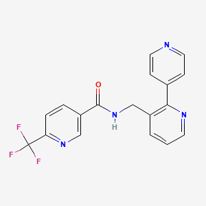 molecular formula C18H13F3N4O B2560016 N-([2,4'-bipyridin]-3-ylmethyl)-6-(trifluoromethyl)nicotinamide CAS No. 2034304-67-9