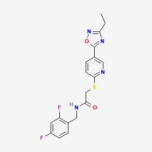 molecular formula C18H16F2N4O2S B2560028 N-(2,4-difluorobenzyl)-2-((5-(3-ethyl-1,2,4-oxadiazol-5-yl)pyridin-2-yl)thio)acetamide CAS No. 1251681-70-5