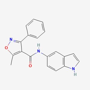 molecular formula C19H15N3O2 B2560047 N-(1H-indol-5-yl)-5-methyl-3-phenyl-4-isoxazolecarboxamide CAS No. 708987-61-5