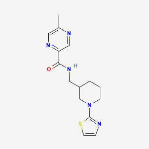 molecular formula C15H19N5OS B2560060 5-methyl-N-((1-(thiazol-2-yl)piperidin-3-yl)methyl)pyrazine-2-carboxamide CAS No. 1795418-58-4