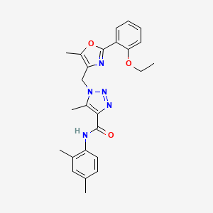 molecular formula C25H27N5O3 B2560072 N-(2,4-dimethylphenyl)-1-{[2-(2-ethoxyphenyl)-5-methyl-1,3-oxazol-4-yl]methyl}-5-methyl-1H-1,2,3-triazole-4-carboxamide CAS No. 941949-94-6