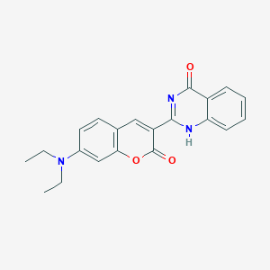 molecular formula C21H19N3O3 B025601 2-[7-(Diethylamino)-2-oxo-2H-1-benzopyran-3-YL]quinazolin-4(1H)-one CAS No. 108173-53-1
