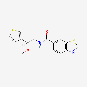 molecular formula C15H14N2O2S2 B2560107 N-(2-methoxy-2-(thiophen-3-yl)ethyl)benzo[d]thiazole-6-carboxamide CAS No. 1797967-34-0