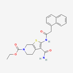 molecular formula C23H23N3O4S B2560111 ethyl 3-carbamoyl-2-(2-(naphthalen-1-yl)acetamido)-4,5-dihydrothieno[2,3-c]pyridine-6(7H)-carboxylate CAS No. 864925-93-9