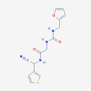 molecular formula C14H14N4O3S B2560165 N-[cyano(thiophen-3-yl)methyl]-2-({[(furan-2-yl)methyl]carbamoyl}amino)acetamide CAS No. 1333957-70-2