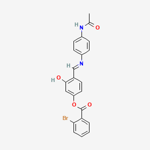 (E)-4-(((4-acetamidophenyl)imino)methyl)-3-hydroxyphenyl 2-bromobenzoate